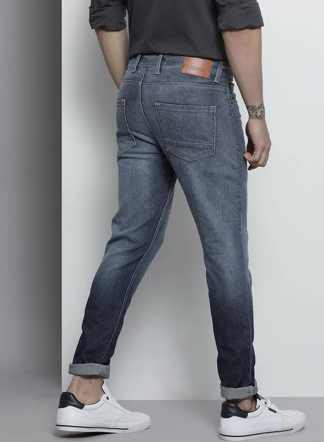 The Indian Garage Co Blue The Indian Garage Co Men Dark Wash Slim Fit Jeans for Men | Best Price UAE