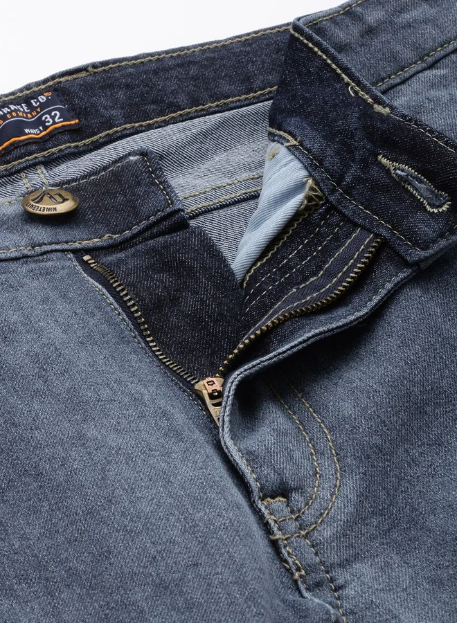 The Indian Garage Co Blue The Indian Garage Co Men Dark Wash Slim Fit Jeans for Men | Best Price UAE
