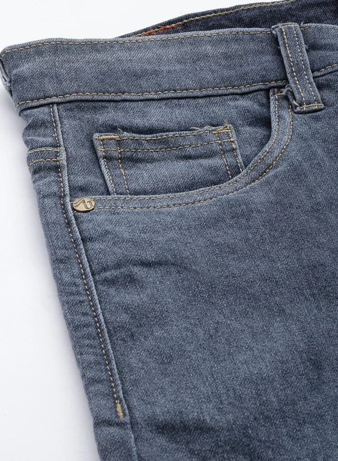 The Indian Garage Co Blue The Indian Garage Co Men Dark Wash Slim Fit Jeans for Men | Best Price UAE