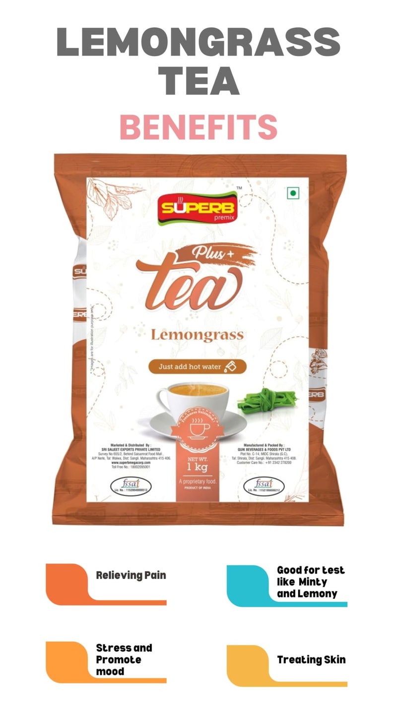 Superb Lemongrass Tea Premix any time..anywhere Instant Premix 1 KG Powder SUPERB (3) - Image 5