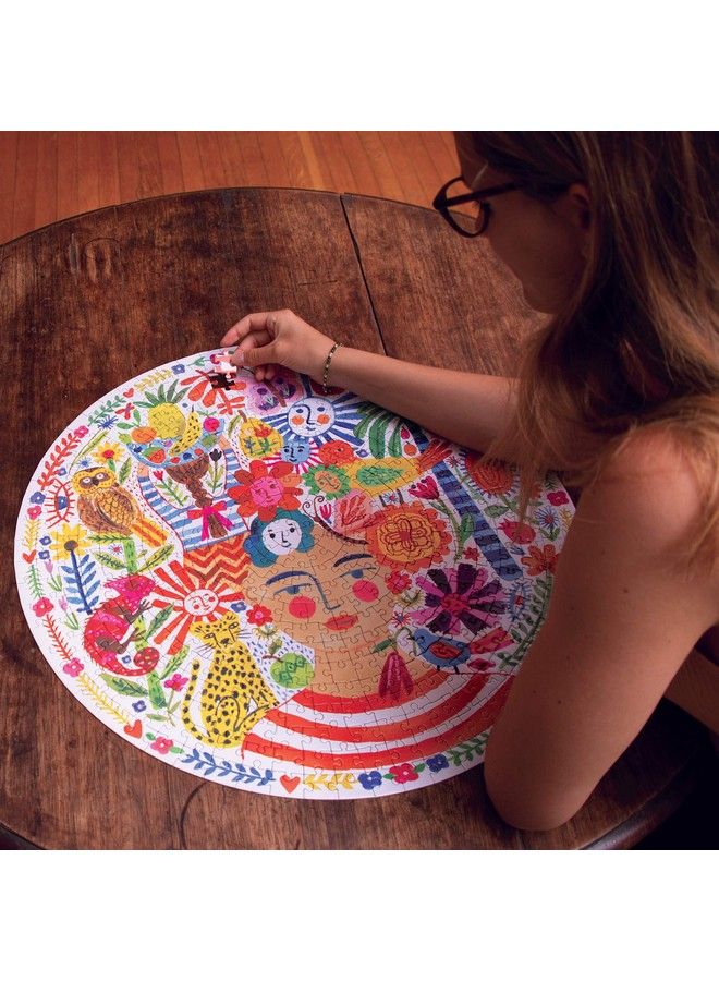 eeboo : Piece And Love Positivity 500 Piece Round Circle Jigsaw Puzzle Puzzle For Adults And Families Glossy Sturdy Pieces And Minimal Puzzle Dust - Image 4