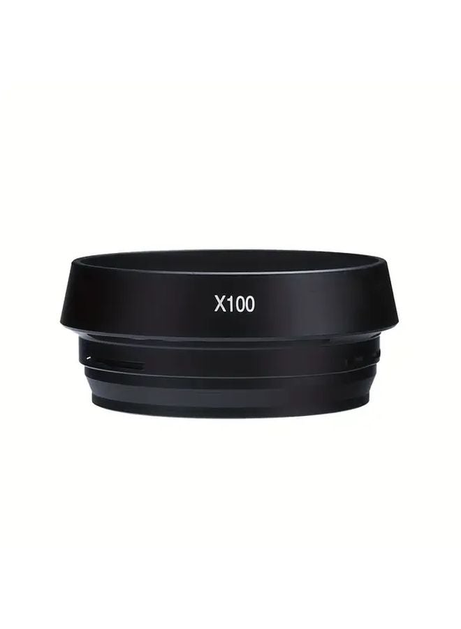 Black Aluminum Alloy Lens Hood Adapter Set for Fujifilm X100V X70 X100S X100T - Image 1