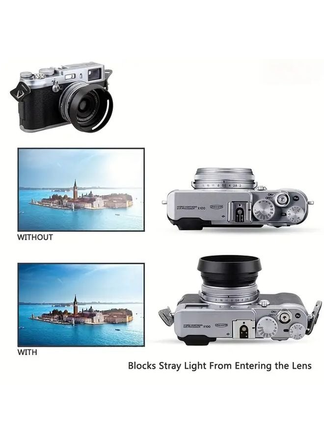 Black Aluminum Alloy Lens Hood Adapter Set for Fujifilm X100V X70 X100S X100T - Image 5