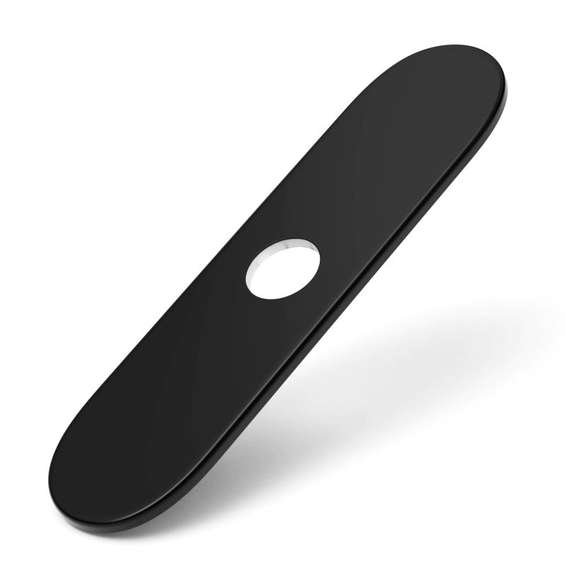 Green Spring Greenspring Matte Black Faucet Plate, Sink Hole Cover, Faucet Deck Plate Round 10" Bathroom or Kitchen Sink Faucet 1 or 3 Hole Deck Plate - Sink Faucet Hole Cover for Vanity Sink Faucet - Image 1
