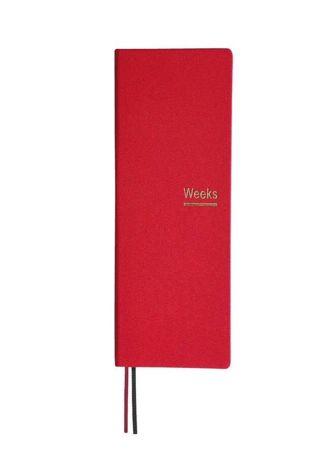 receip Undated Weekly Planner Notebook Pocket Organizer Appointment Book Journal Notebook A6 Week Plan Notepad (Bright red) - Image 1