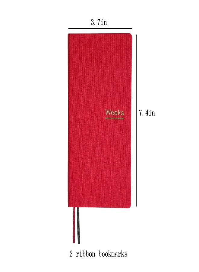 receip Undated Weekly Planner Notebook Pocket Organizer Appointment Book Journal Notebook A6 Week Plan Notepad (Bright red) - Image 2