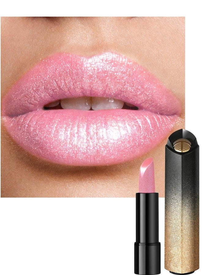LYSdefeu Metallic Pink Glitter Lipstick for Women, Long Lasting Shine Sparkle Diamond Creamy Lipstick, Shimmer Waterproof Smudge-Proof LipGloss, Lightweight High Pigment Lip Stain Women's Day Lip Makeup-01 - Image 1