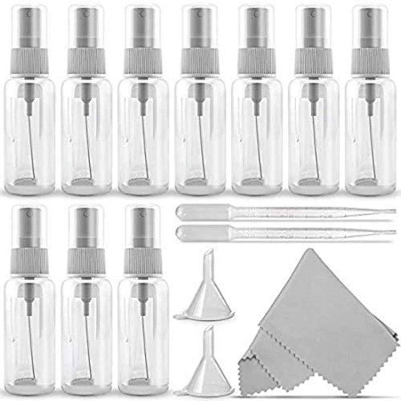 DIY Crafts DIY Crafts Pack Of 18 Pcs, Pipette + Funnels + Cleaning Cloth, 30ml Clear Plastic Mist Spray Bottle (Pack Of 18 Pcs, Pipette + Funnels + Cleaning Cloth)  - Image 1