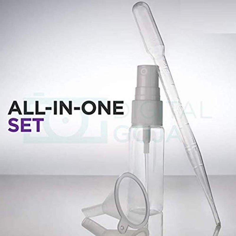 DIY Crafts DIY Crafts Pack Of 18 Pcs, Pipette + Funnels + Cleaning Cloth, 30ml Clear Plastic Mist Spray Bottle (Pack Of 18 Pcs, Pipette + Funnels + Cleaning Cloth)  - Image 4