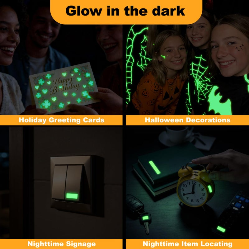 Anda Glow Extra Bright Glow in The Dark (Photoluminescent) Papers, Strong Adhesive, DIY Stickers for Stairs, Light Switch, Furniture, Night Safety, Wall, Ceiling and Bedroom Decoration, A5 Size* 6 Sheets - Image 5