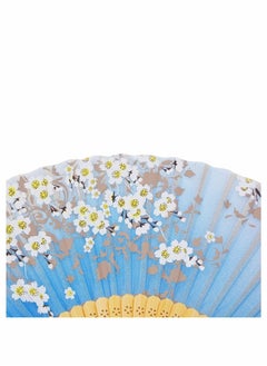 Unewshi Folding Hand Fan for Women, Chinese/Japanese Vintage Retro Style Bamboo Wood Silk Folding Hand Fan with a Fabric Sleeve for Wedding, Dancing, Church, Party, Gifts, Blue  - Image 5