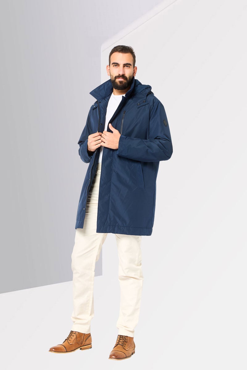 GANT Men Plain Long Sleeve Parka Jacket, Navy - Image 2