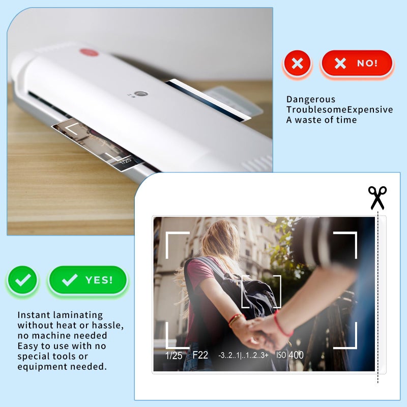 DLUGOPIS 50 Sheets 3x5inch Self Seal Laminating Pouches Self Adhesive Laminating Sheet No Laminating Machine Needed for Photos Index Cards (3x5inch) - Image 5