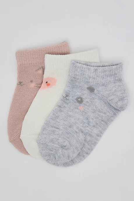 R&B 3 Pack Printed Ankle Socks
