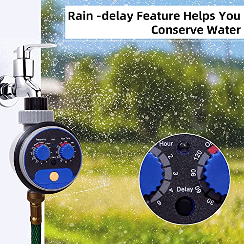 Yardeen Sprinkler Water Timer Programmable Garden Zero Pressure Waterproof Irrigation Controller Hose Timer for Outdoor Lawns & Garden Blue - Image 3