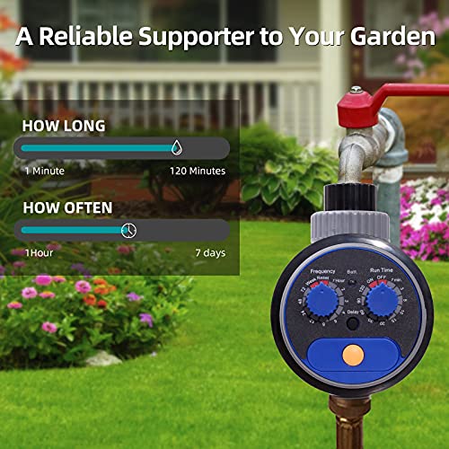Yardeen Sprinkler Water Timer Programmable Garden Zero Pressure Waterproof Irrigation Controller Hose Timer for Outdoor Lawns & Garden Blue - Image 2