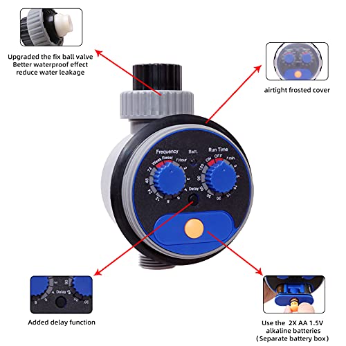 Yardeen Sprinkler Water Timer Programmable Garden Zero Pressure Waterproof Irrigation Controller Hose Timer for Outdoor Lawns & Garden Blue - Image 5
