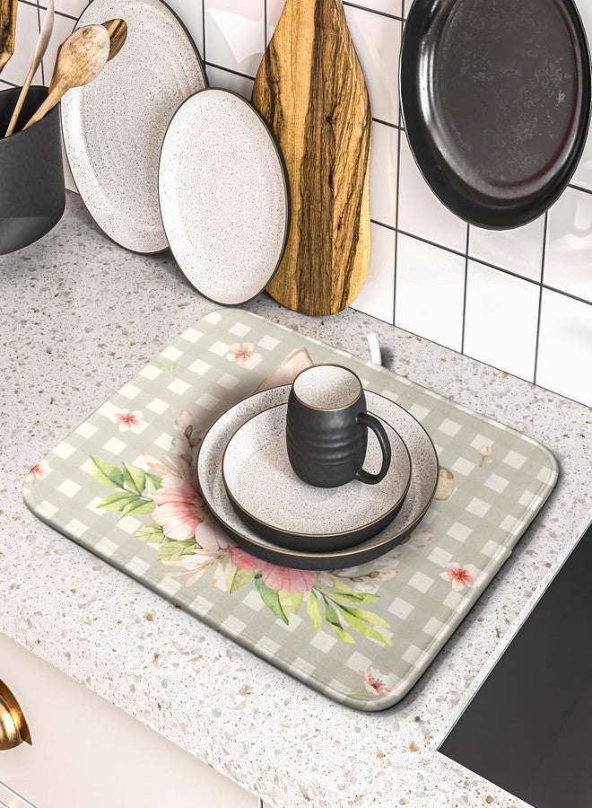 aportt Spring Easter Dish Drying Mats for Kitchen Counter 16×18 Inch Cute Bunny Flowers Small Microfiber Drying Mat Kitchen Accessories Dish Rack Mat Drainer Pad Washable Absorbent - Image 5