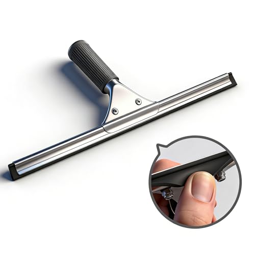 MRDARENSU 14-inch Squeegee for Shower Glass & Window Cleaning, Professional Stainless Steel Squeegee with Durable Handle for Streak-Free Glass, Mirror, Tile & All Smooth Surfaces - Image 4