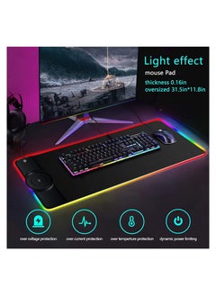 Generic Wireless Charger Mouse Pad, 10W Extended RGB Mouse Pad Non-Slip Rubber Base 10 Lighting Modes, Qi Fast Charging Gaming Mousepad for Galaxy S10/S9/S8 Plus iPhone 11/12 Pro  - Image 5