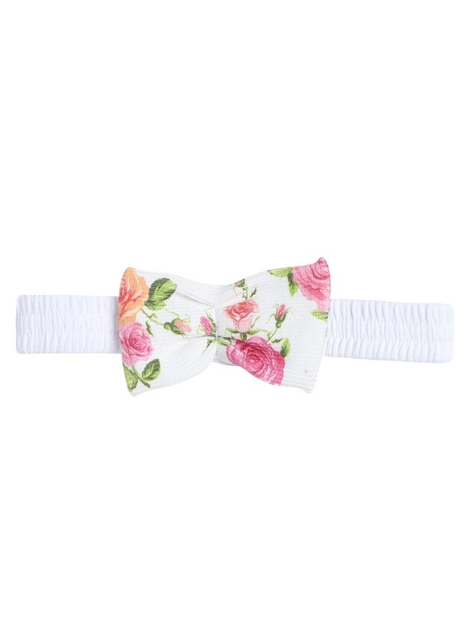 BUMZEE White & Pink Girls Half Sleeves Bodysuit & Skirt Set With Headband & Age - 3-6 Months (Peb8062C-wht.pnk) - Image 5