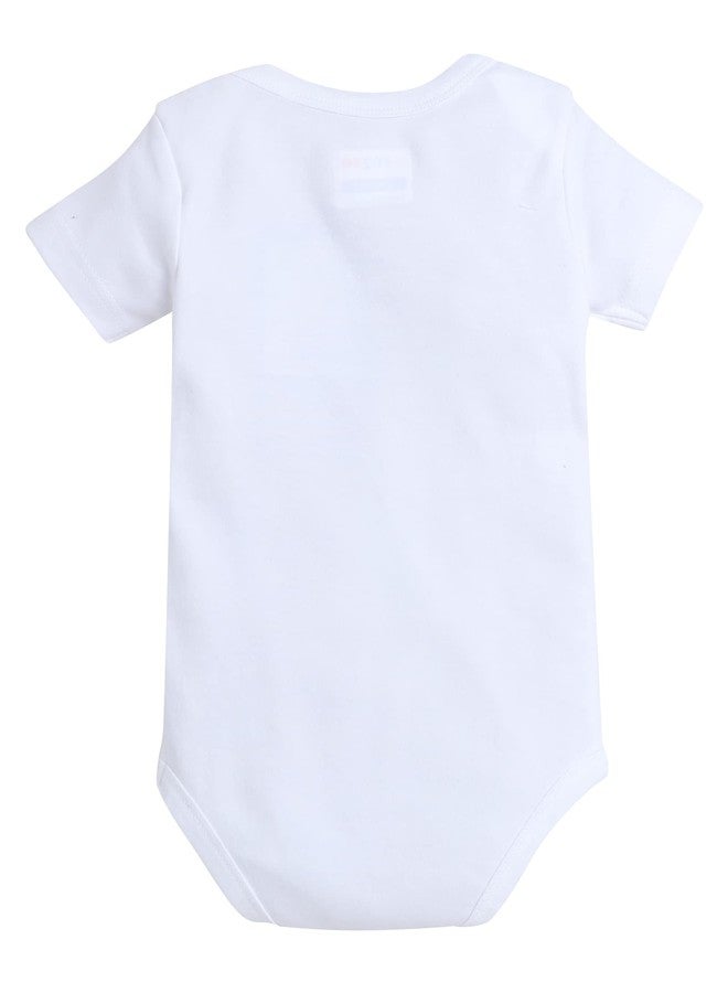 BUMZEE White & Pink Girls Half Sleeves Bodysuit & Skirt Set With Headband & Age - 3-6 Months (Peb8062C-wht.pnk) - Image 3