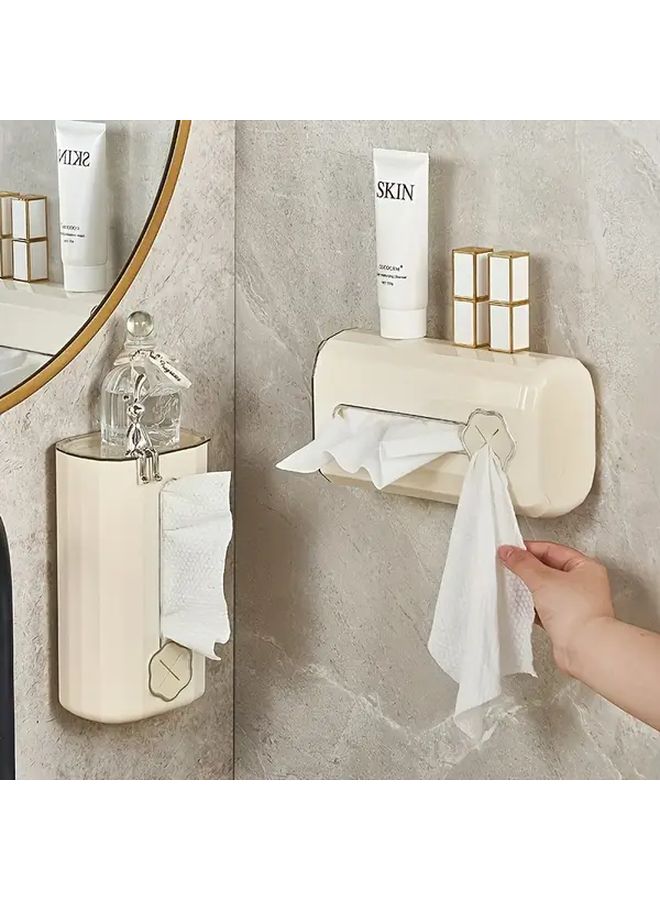 Transparent Green Paper Towel Box Holder No Drill Wall Mounted Adhesive Modern Space Saving - Image 2