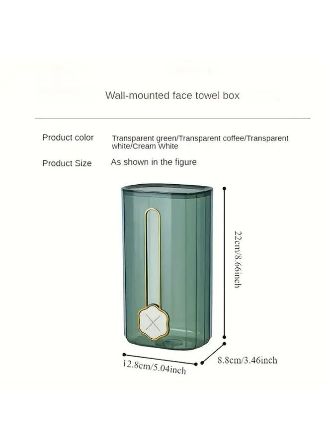 Transparent Green Paper Towel Box Holder No Drill Wall Mounted Adhesive Modern Space Saving - Image 3