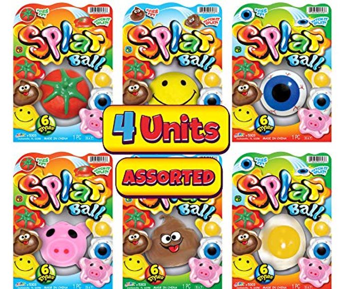 Ja-Ru Squishy Splat Ball (4 Toys Assorted) Squishy Dumplings Easter Baskets Stuffers For Kids. Stress Balls For Work. Sensory Pre Teen Toys. Bulk Splat Balls. New2-5303-4P - Image 2