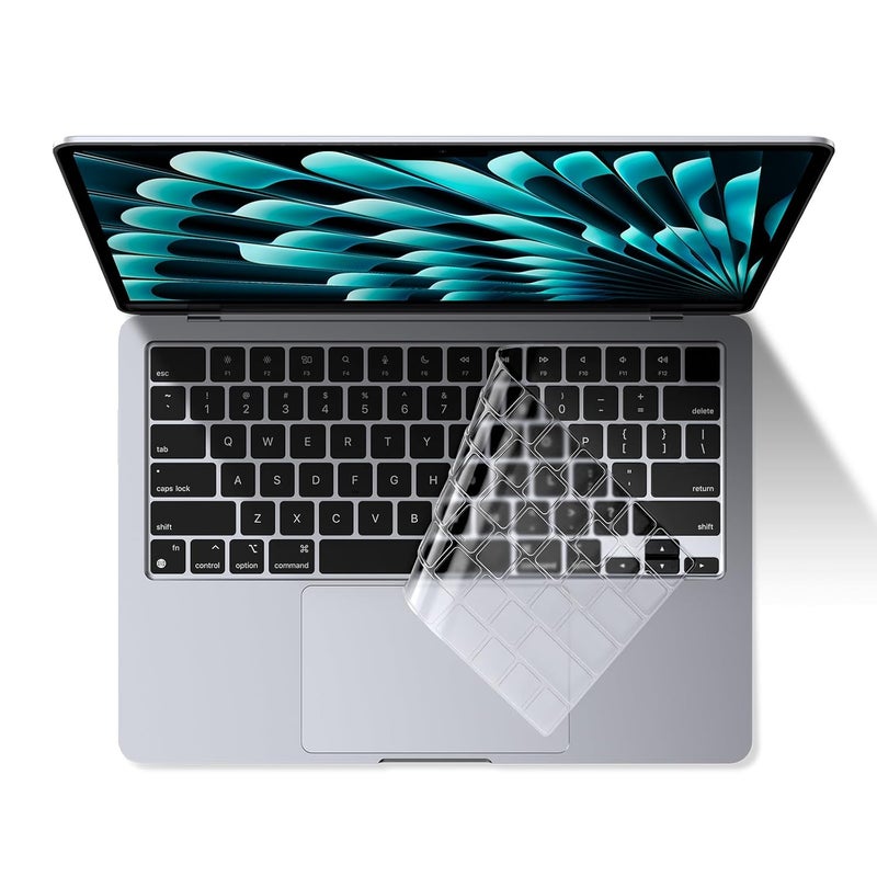 Eoocoo غطاء لوحة المفاتيح لجهاز MacBook Air 13.6" 15" 2025 2024-2021 M4 M3 M2 A3240 A3113 A2681 A3241 A3114 A2941، Pro 14" 16" M4 M3 M2 M1 A3112 A3185 A3401 A3403 A3186 A2442 واقي رقيق شفاف - Image 1