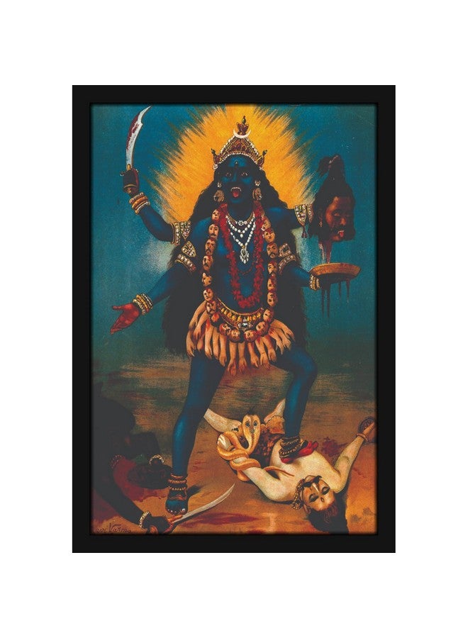 Mad Masters Durga Devi Goddess Kali Mata Painting Hanging Photo Frame Decorative Item for Living Room, Bedroom, Home Decor and Wall Decoration (MM 2177, 12x18 Inch, Paper, With Plexi Glass) - Image 1