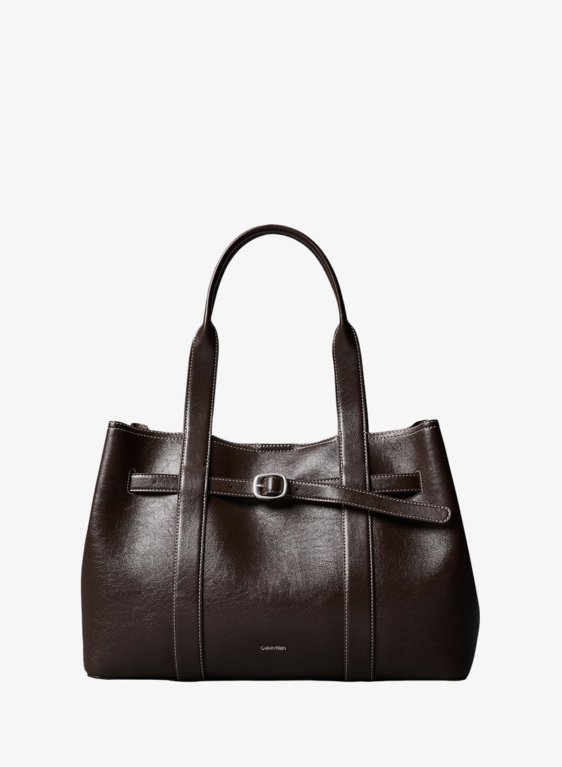 CALVIN KLEIN Buckle Metallic Logo Tote Bag - Image 1