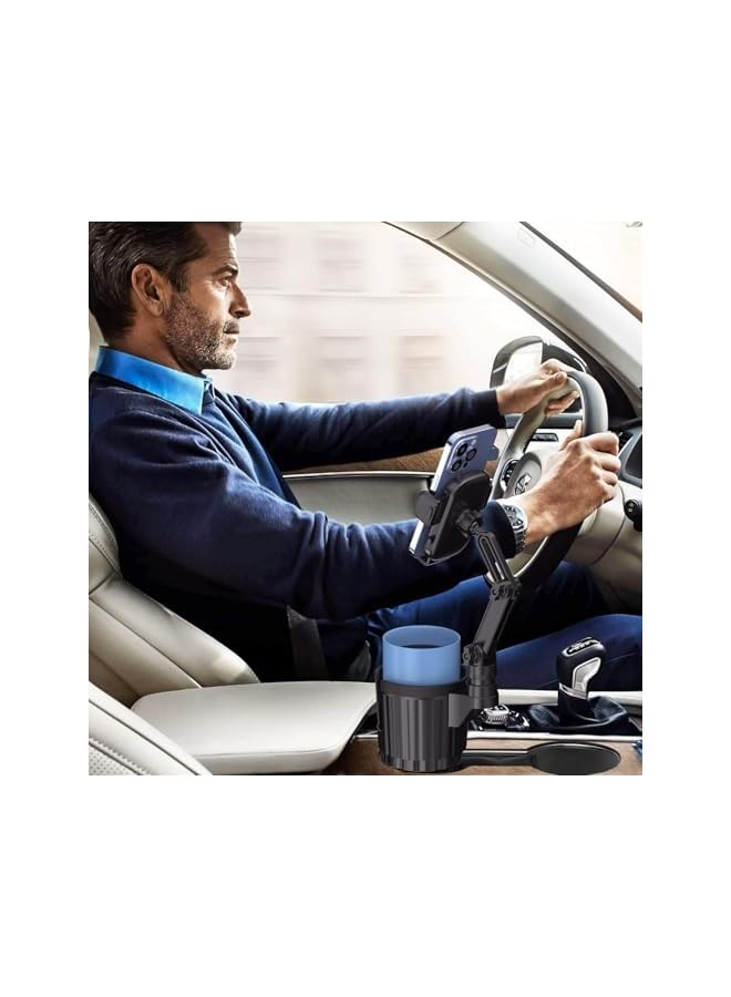 S-TOP 2-in-1 Cup Holder Phone Holder for Your Car Bottle Friendly Cup Cell Phone Holder Mount for Car Height Adjustable Sturdy Fit 4-7 inches Phones - Image 4