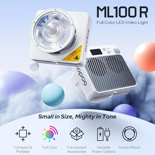 Godox ML100R RGB LED Video Light 110W CCT 1800K10000KApp Control for Portraits Photography LightingYouTubeTikTok Video RecordingFilmingLive StreamingStudio Lighting Production - Image 3