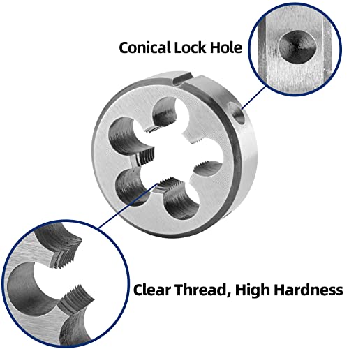 Burkit 1/2"-20 UNF Tap and Die Set Left Hand, 1/2 x 20 UNF Machine Thread Tap and Round Die - Image 5
