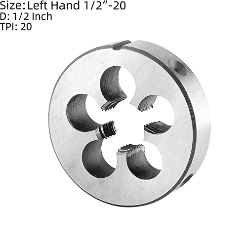 Burkit 1/2"-20 UNF Tap and Die Set Left Hand, 1/2 x 20 UNF Machine Thread Tap and Round Die - Image 3