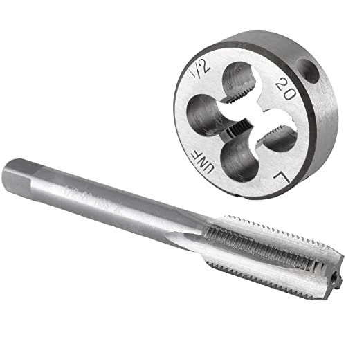 Burkit 1/2"-20 UNF Tap and Die Set Left Hand, 1/2 x 20 UNF Machine Thread Tap and Round Die - Image 1