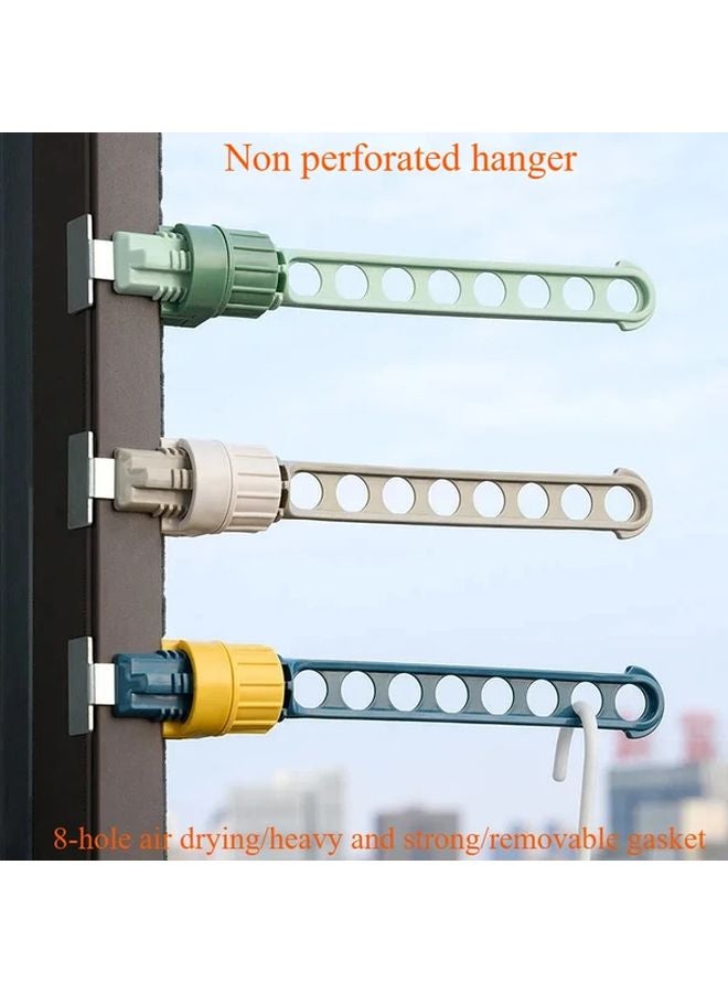 Portable 8 Hole Heavy Duty Clothes Drying Rack Non Piercing Mount ABS Stainless Steel 2pcs - Image 2