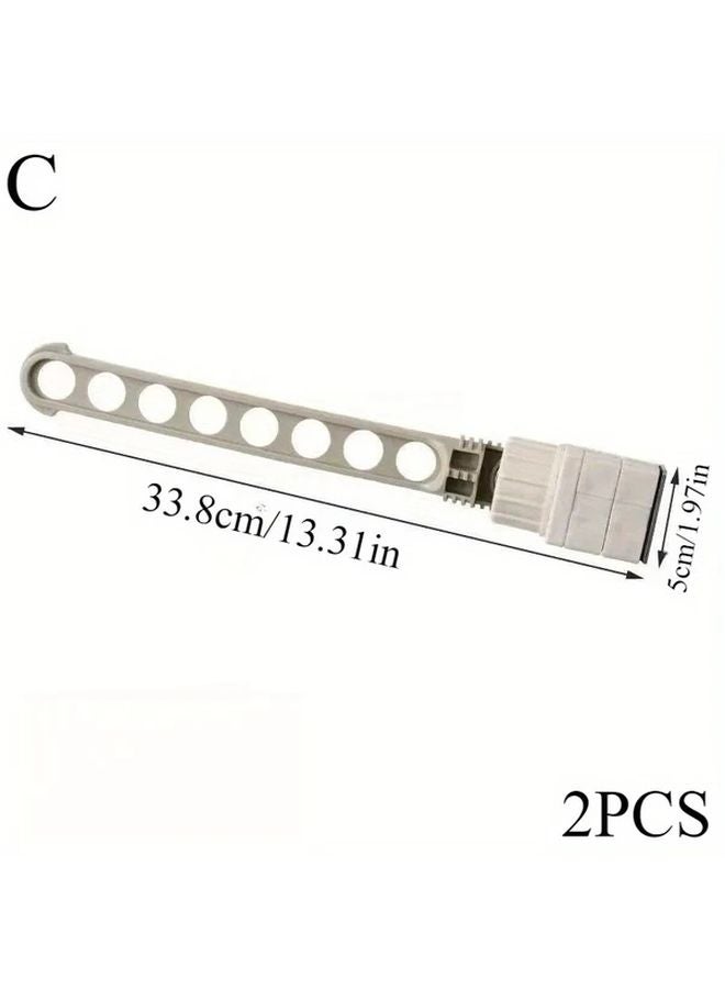 Portable 8 Hole Heavy Duty Clothes Drying Rack Non Piercing Mount ABS Stainless Steel 2pcs - Image 5