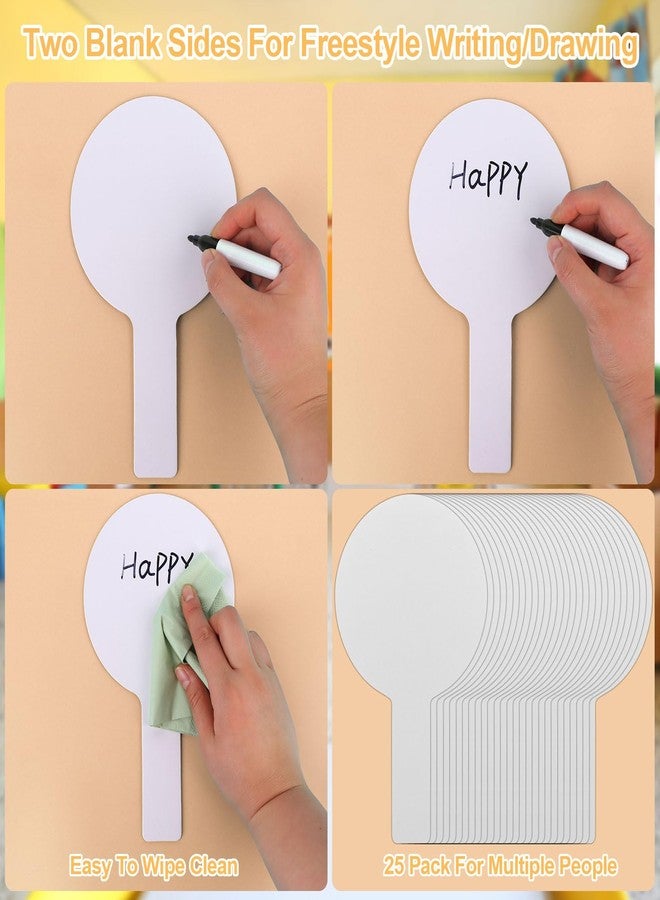 Yiphates 25 Pieces Dry Erase Answer Paddles Handheld Double Sided Paddles Mini White Boards Small White Board Dry Erase Signs Auction Paddles for Students Classroom Voting Games - Image 3