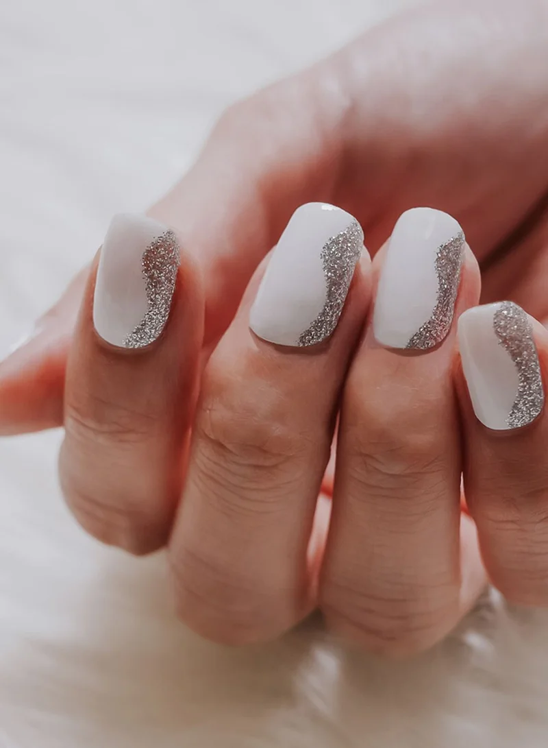 NODSPARK Nail Art Wrap - Seawaves White X Silver