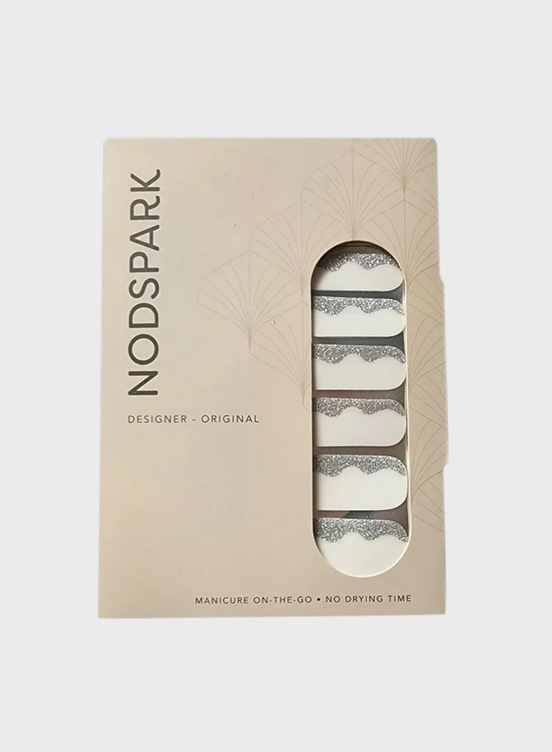 NODSPARK Nail Art Wrap - Seawaves White X Silver