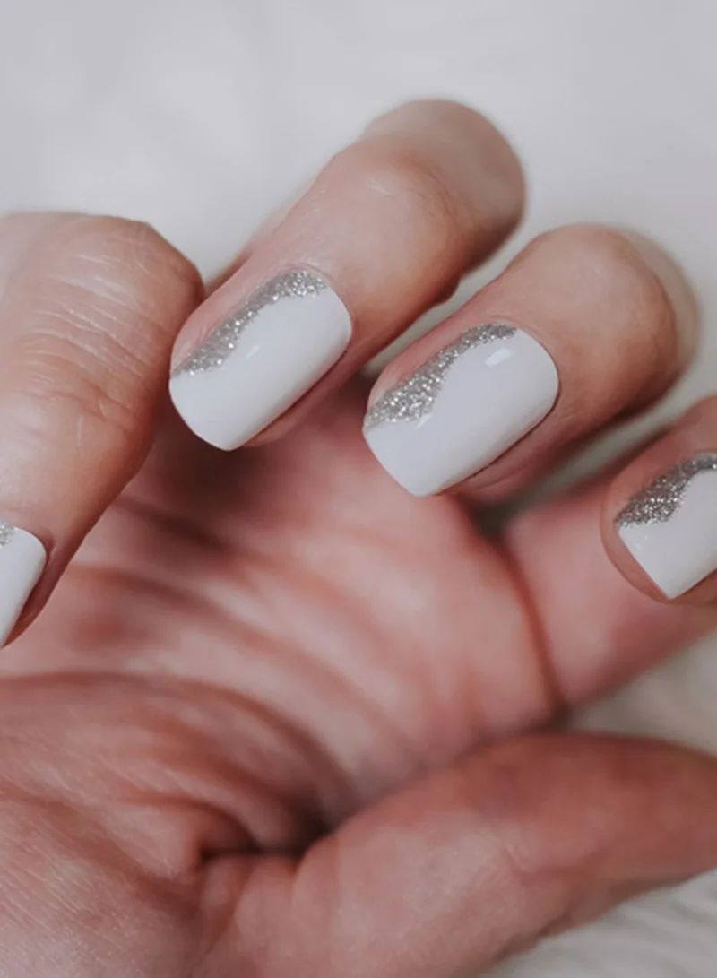 NODSPARK Nail Art Wrap - Seawaves White X Silver
