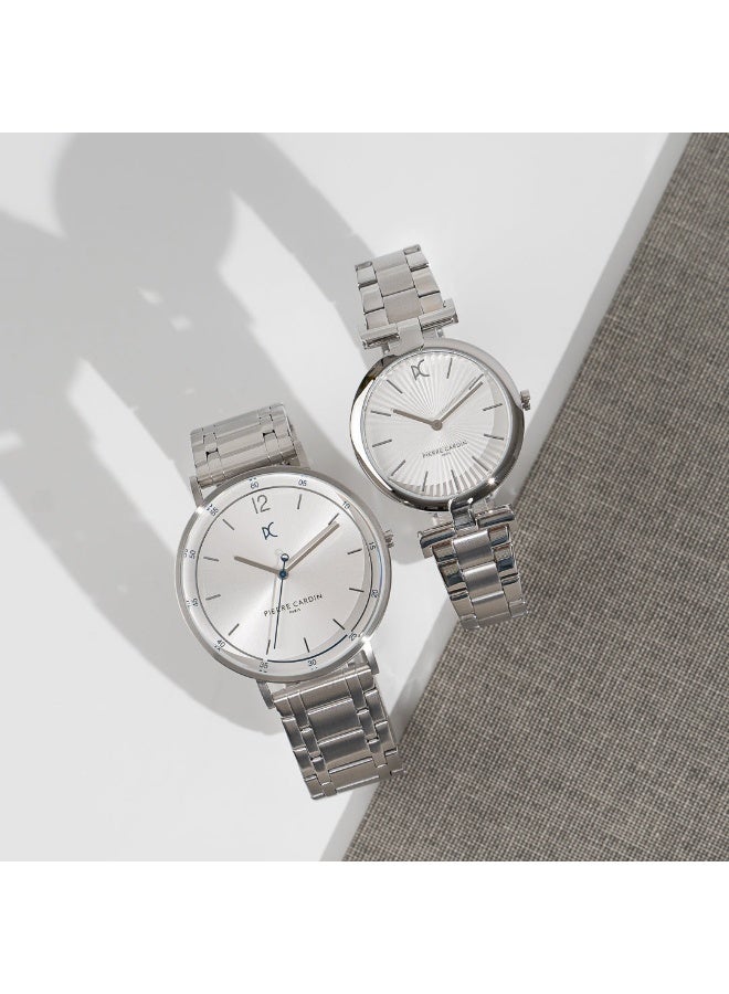 PIERRE CARDIN CBA.4009 SILVER LUXURY MEN'S WATCH - STYLISH STAINLESS STEEL ELEGANCE - Image 5
