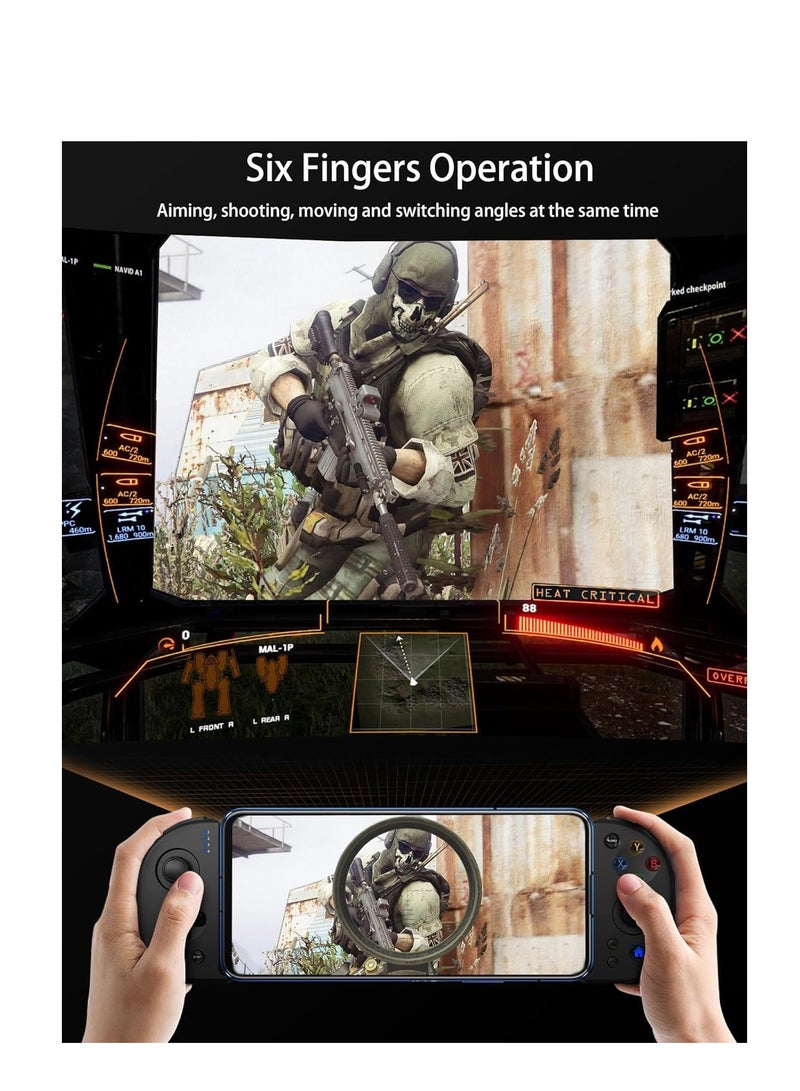 Mobile Gaming Controller for iPhone Android PC iOS Wireless Gamepad Joystick for iPhone 15/14/13/12/X, iPad, MacBook, Samsung Galaxy S23/S22/S21, TCL, LG, Tablet, Turbo, 18+H Battery Life, Direct Play