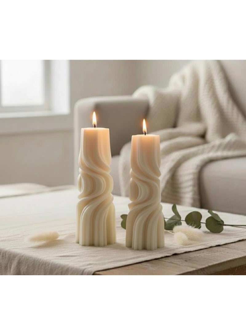 إنشز هوم 2 شموع عمودية مخططة