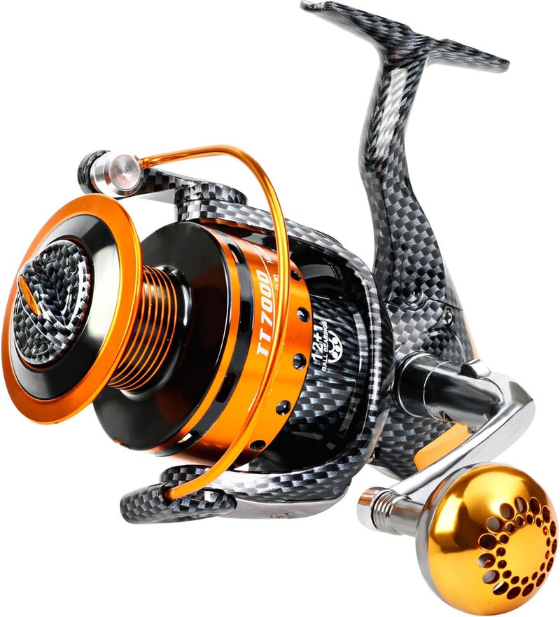 Burning Shark TT1000 Fishing Reel - 12+1 BB, Lightweight Spinning Reel for Saltwater and Freshwater - Image 1