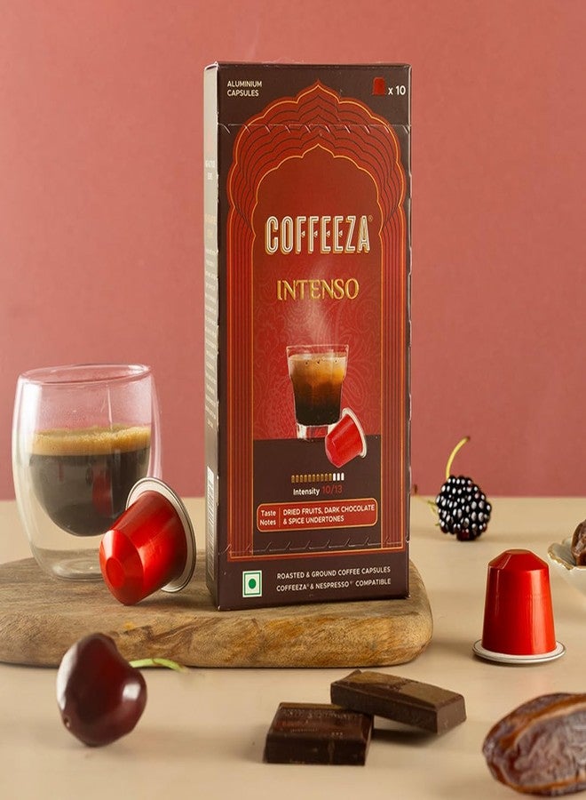Coffeeza Intenso Aluminium Coffee Capsules, Intensity - 10, Nespresso Compatible Coffee Pods | Box of 1 (10 Capsules) | Brew Cold/Hot - Image 5