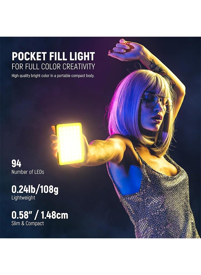 Neewer NEEWER VL67C RGB Selfie Light with APP Control, 94 LED CRI97 2000mAh Rechargeable, Cold Shoe Mount as Camera Light, Portable Front & Back Phone Clip for TikTok, Video Conference Light for Laptop  - Image 2