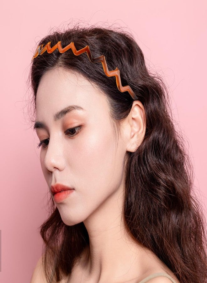 Didder 6PCS Plastic Zig Zag Headbands for Women Trendy Zigzag Wavy Headband with Teeth, Squiggly Spike Headband, Spiky Claw Headbands for Women Tortoise Shell - Image 4